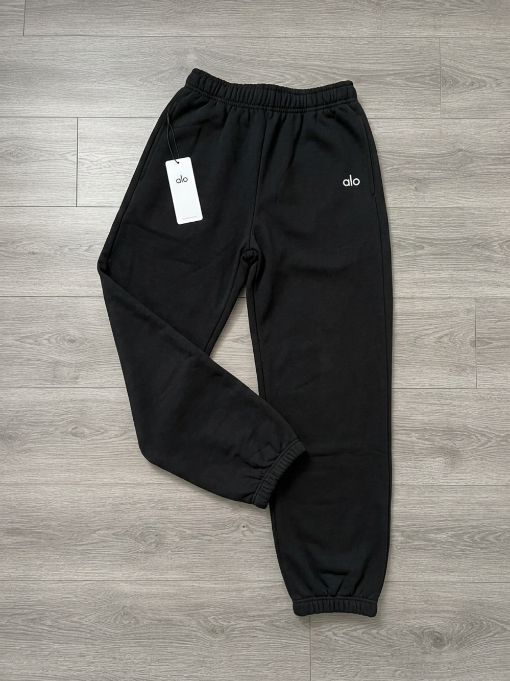 Alo Women Black Logo Sweatpants